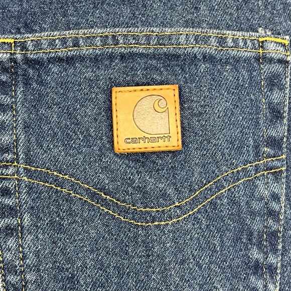 Carhartt Relaxed Fit Straight Leg High Rise Mid Wash Denim Cotton Jeans 32/30 - Picture 5 of 10